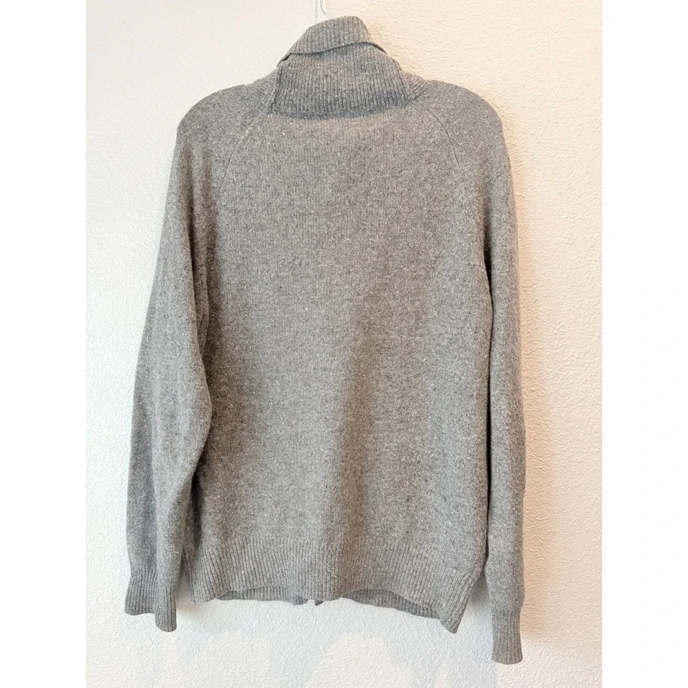 J Crew Mens Shawl Collar‎ Cardigan  Lambswool Gray Grandpacore Sz Med Button
